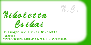 nikoletta csikai business card